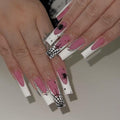 Halloween Spider Web Coffin Press-On Nails - 24Pcs
