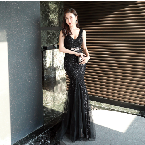 Sequin Mermaid Evening Gown