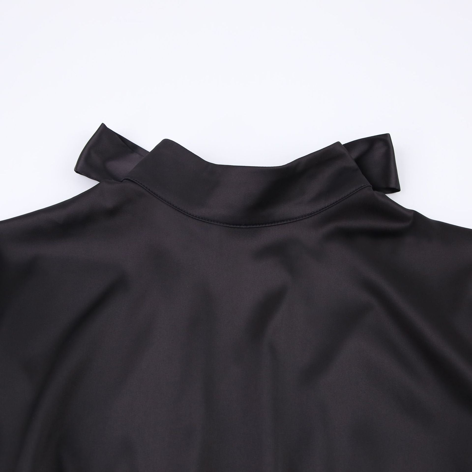 French Bow-Back Satin Dress