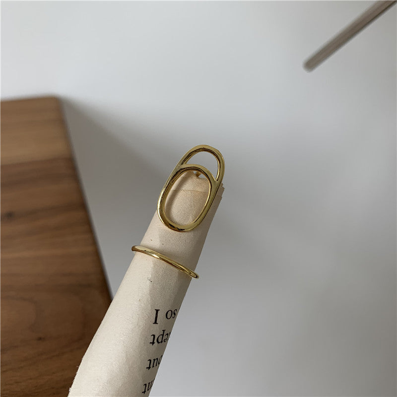 Crystal Nail Tip Geometric Finger Ring