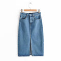 Chic Split Denim Midi Skirt