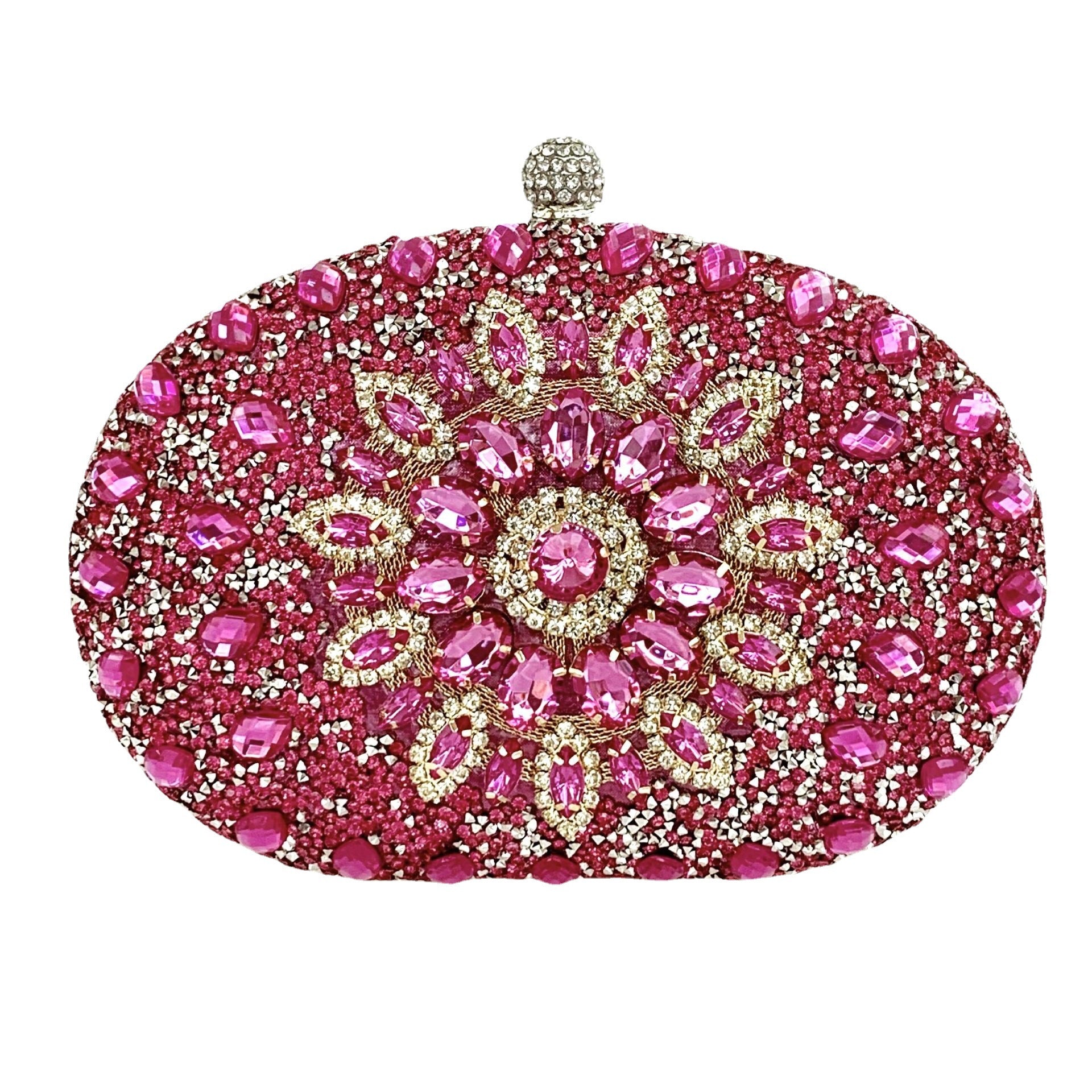 Lei Xin Sapphire Sunflower Rhinestone Evening Clutch