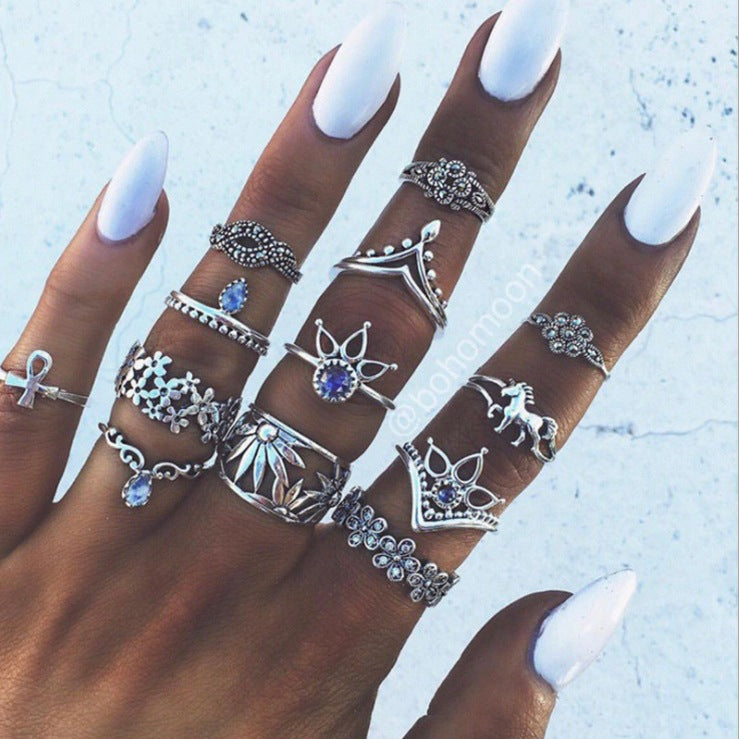 Boho Vintage Ring Set