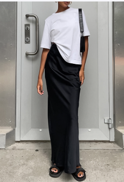Casual Satin Ice Silk Skirt