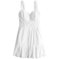 Ivory Fishbone Strap A-Line Mini Dress