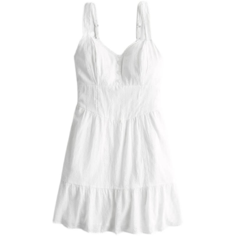 Ivory Fishbone Strap A-Line Mini Dress