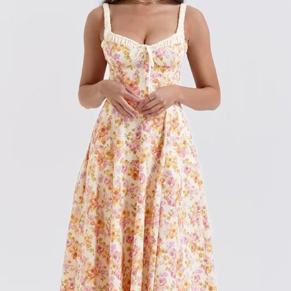 Floral Suspender Dress