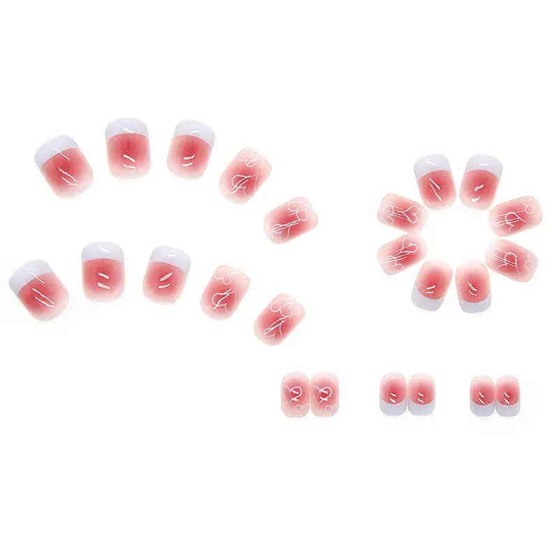 Pink Heart Coffin Press-On Nails - 24 Pcs