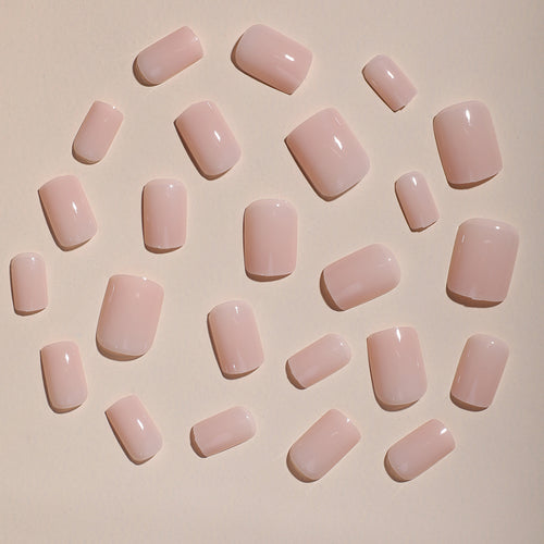 Blush Pink Square Press-On Nails - 24 Pcs