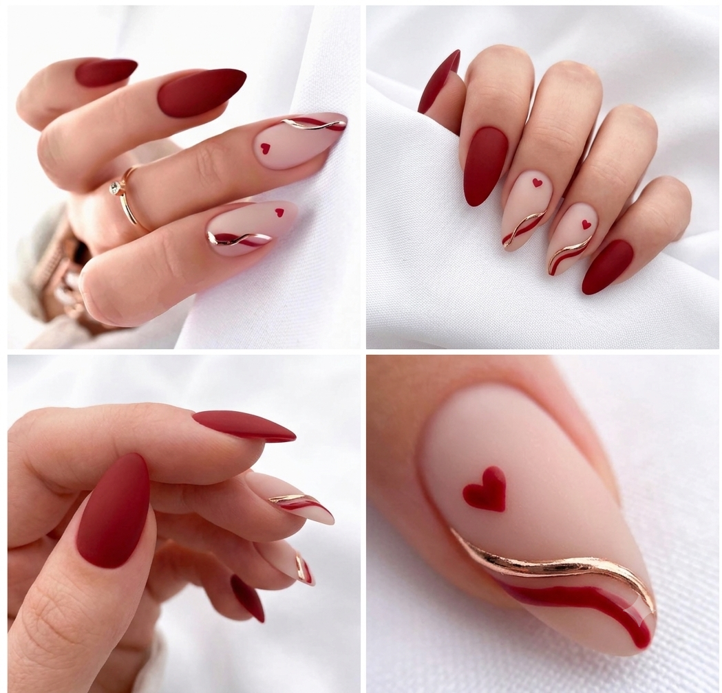 Red Heart Stiletto Press-On Nails
