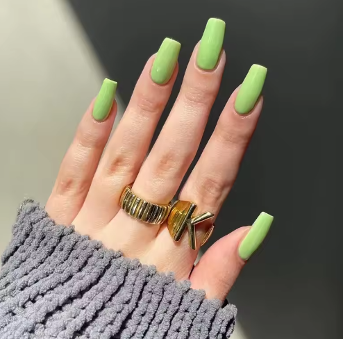 Solid Colour Short Coffin Press-On Nails - 24 Pcs