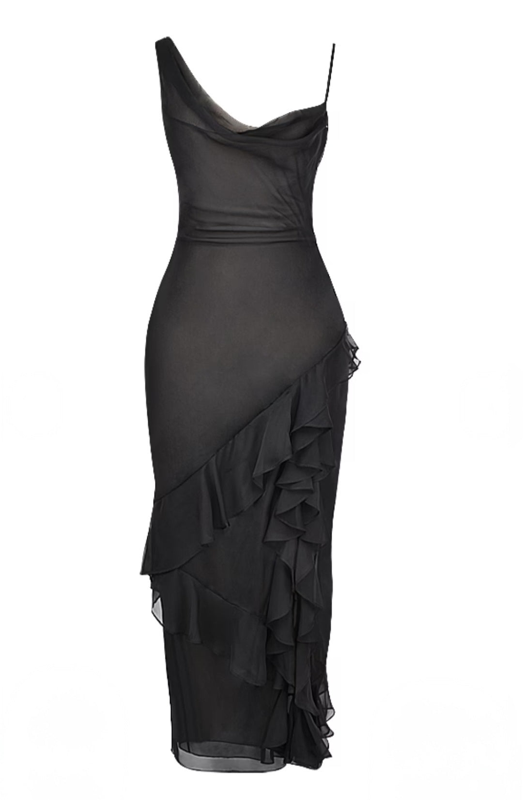 JULIA Backless Lace-Trim Slip Dress