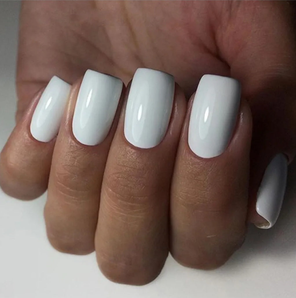 Smoky White Square Press-On Nail Kit — 240pc
