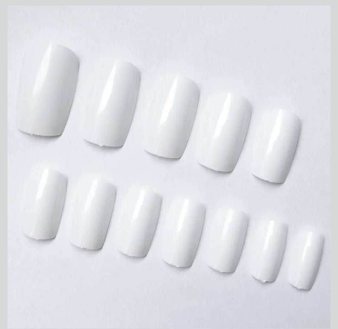 Smoky White Square Press-On Nail Kit — 240pc