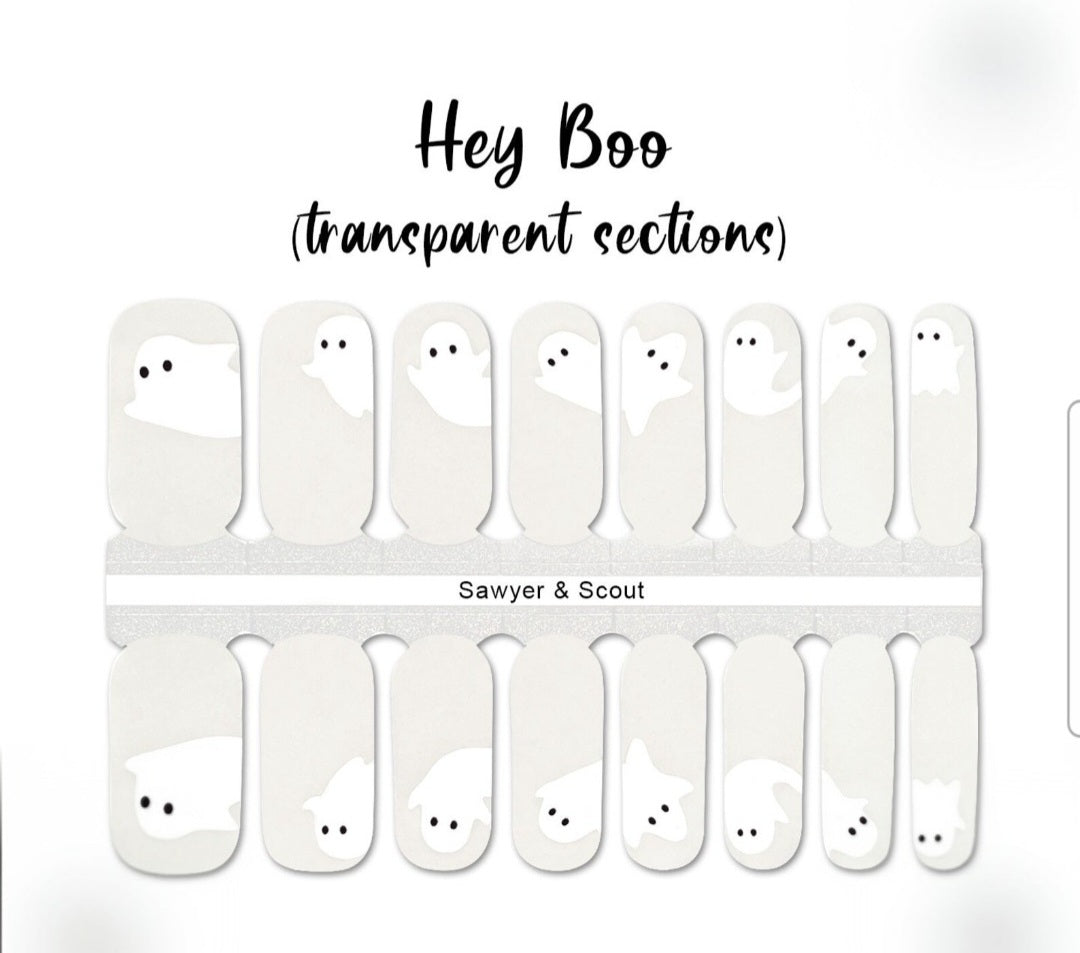 BMKKOT Halloween Ghost Short Square Press-On Nail Set