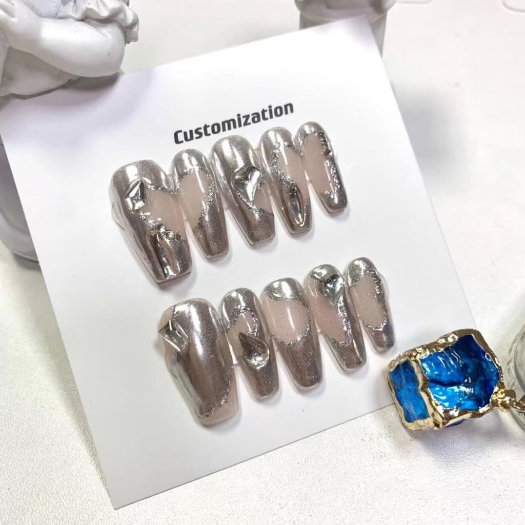 Chrome Talon Squoval Press-On Nails