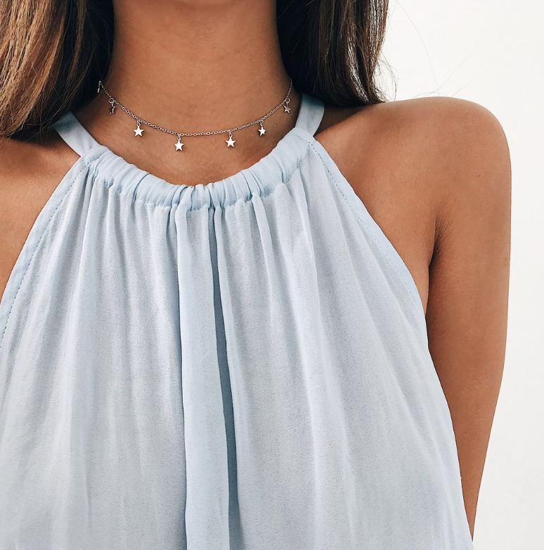 Dainty Star Charm Choker Necklace