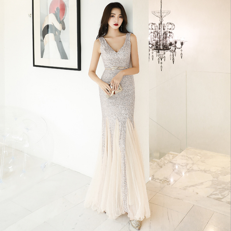 Sequin Mermaid Evening Gown