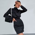 French Bow-Back Satin Dress