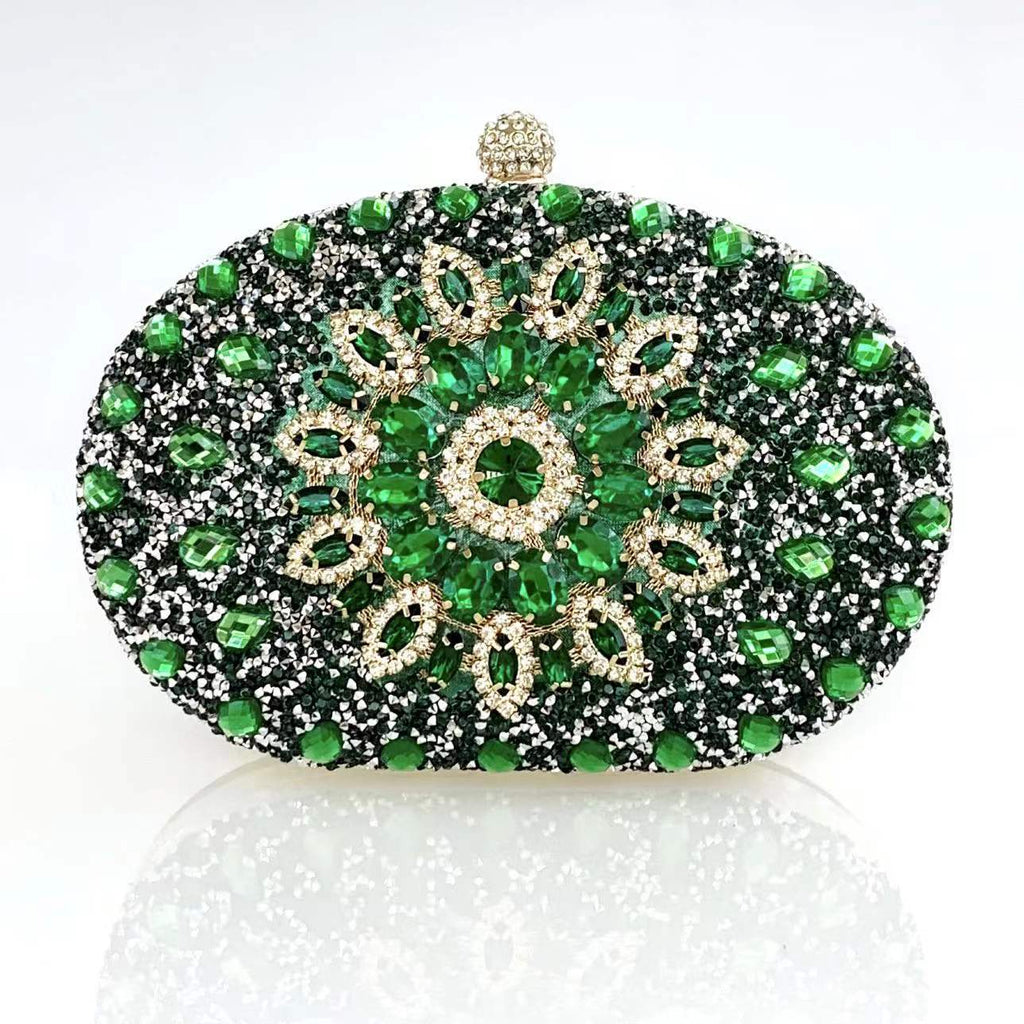 Lei Xin Sapphire Sunflower Rhinestone Evening Clutch