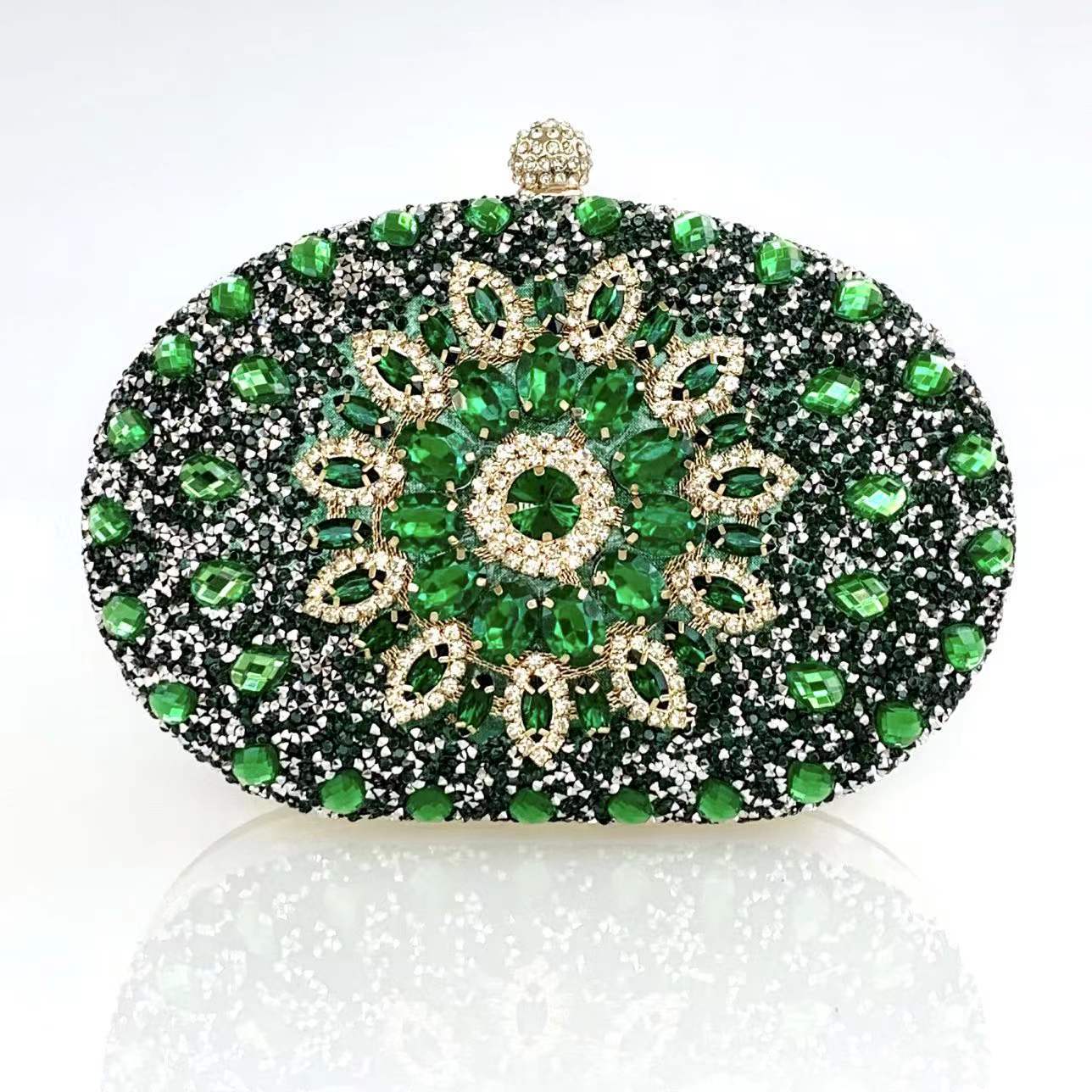 Lei Xin Sapphire Sunflower Rhinestone Evening Clutch