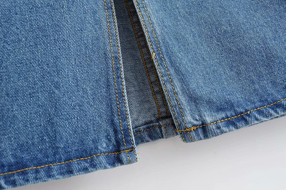 Chic Split Denim Midi Skirt
