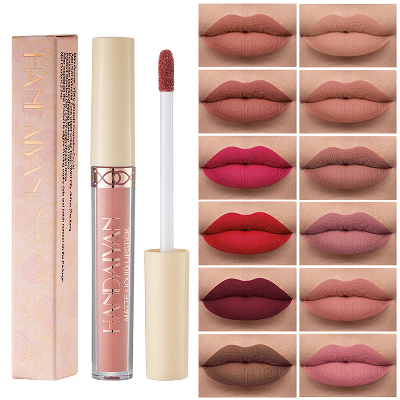 1pc Han Daiyan 12 Color Matte Velvet Liquid Lipstick