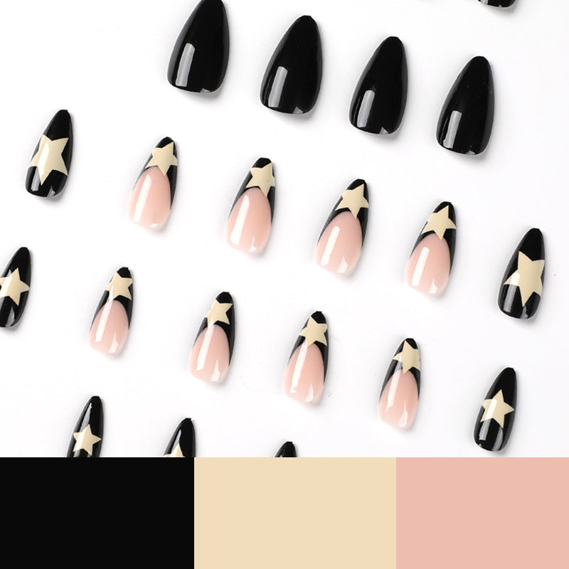 Black Star French Press-On Nails