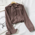 Chic Loose-Fit Chiffon Long Sleeve Shirt