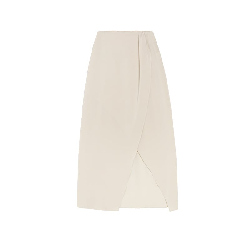 Satin Slit Irregular Skirt