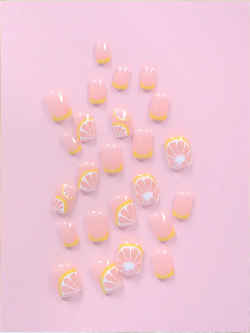 Lemon Slice French Press-On Nails