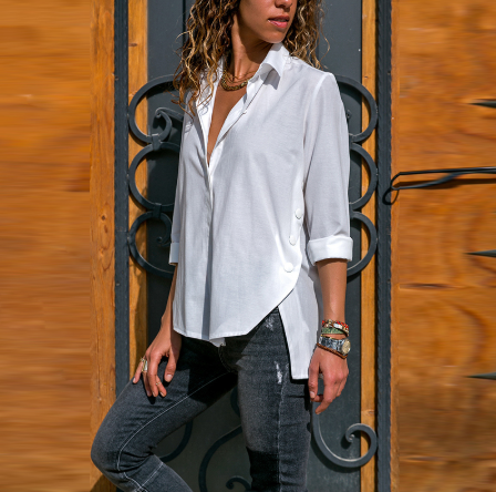 Irregular Split Hem Shirt