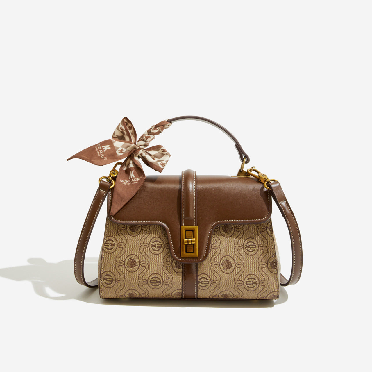 Retro Embossed Top Handle Satchel Handbag