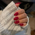 Deep Crimson Gloss Medium Coffin Press-On Nail Set