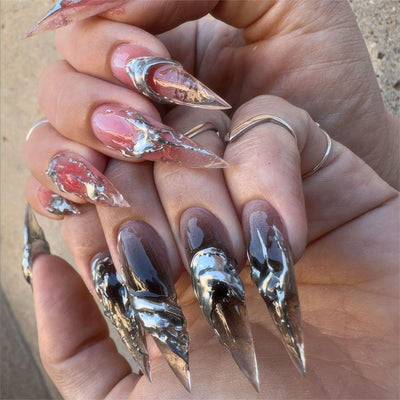 Ombre Allure Long Almond Press on Nails