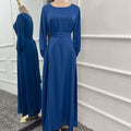 Soft Satin Scarf Gown Dress
