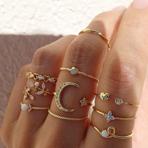 Boho Vintage Ring Set