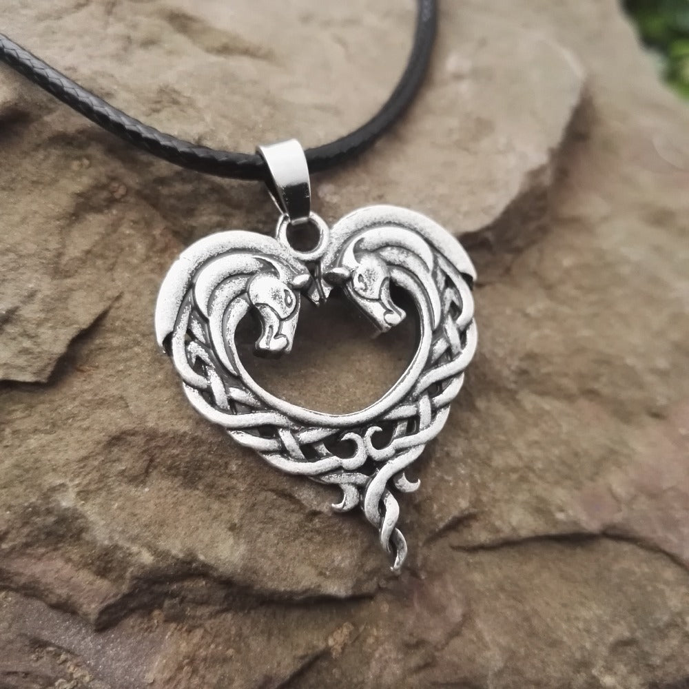 Heart Horsehead Pendant Necklace