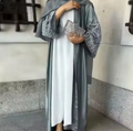 Pearl Dubai Abaya with Handcrafted Beaded Dress