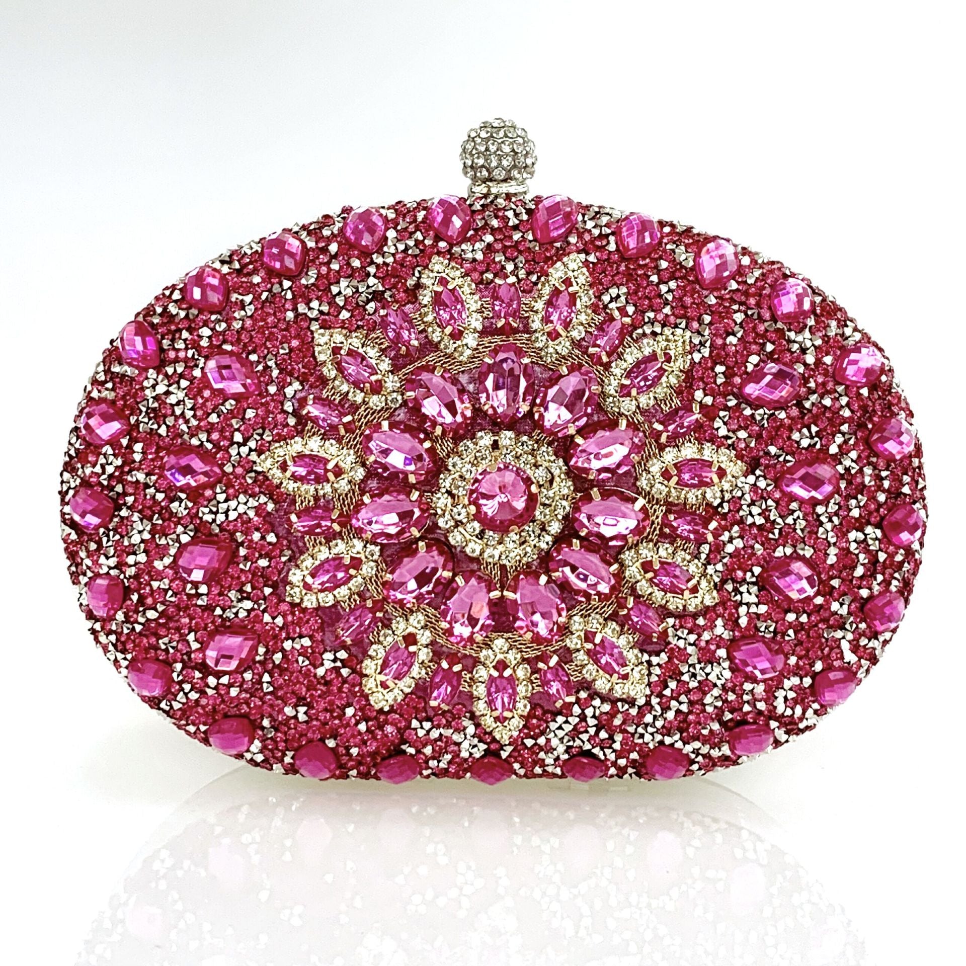 Lei Xin Sapphire Sunflower Rhinestone Evening Clutch