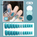 Aquamarine Cat Eye Press-On Nails - 24pcs