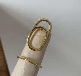 Crystal Nail Tip Geometric Finger Ring