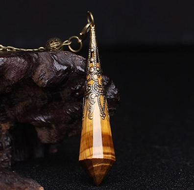 Pendulum Divination Pendant with Natural Crystal Necklace