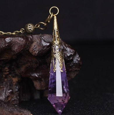 Pendulum Divination Pendant with Natural Crystal Necklace