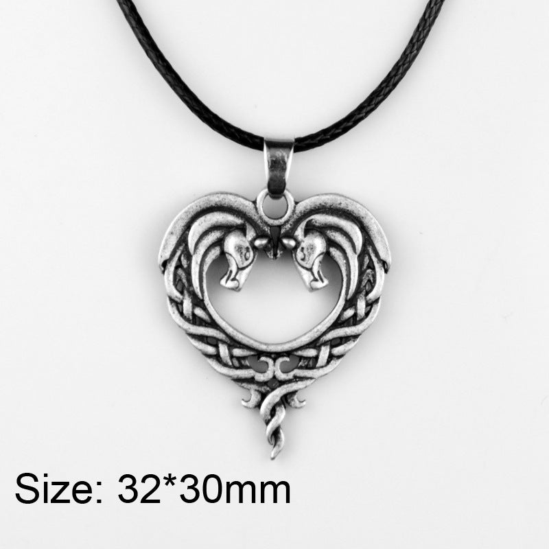 Heart Horsehead Pendant Necklace