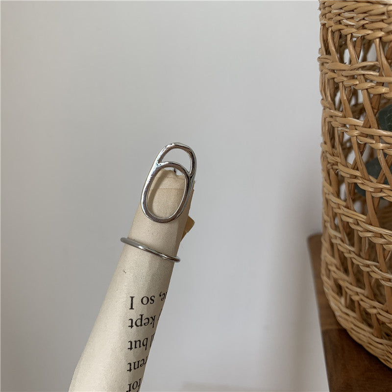 Crystal Nail Tip Geometric Finger Ring
