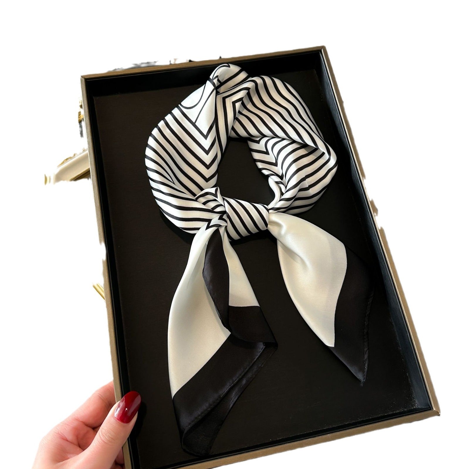 French Stripe Square Silk Scarf — 70cm