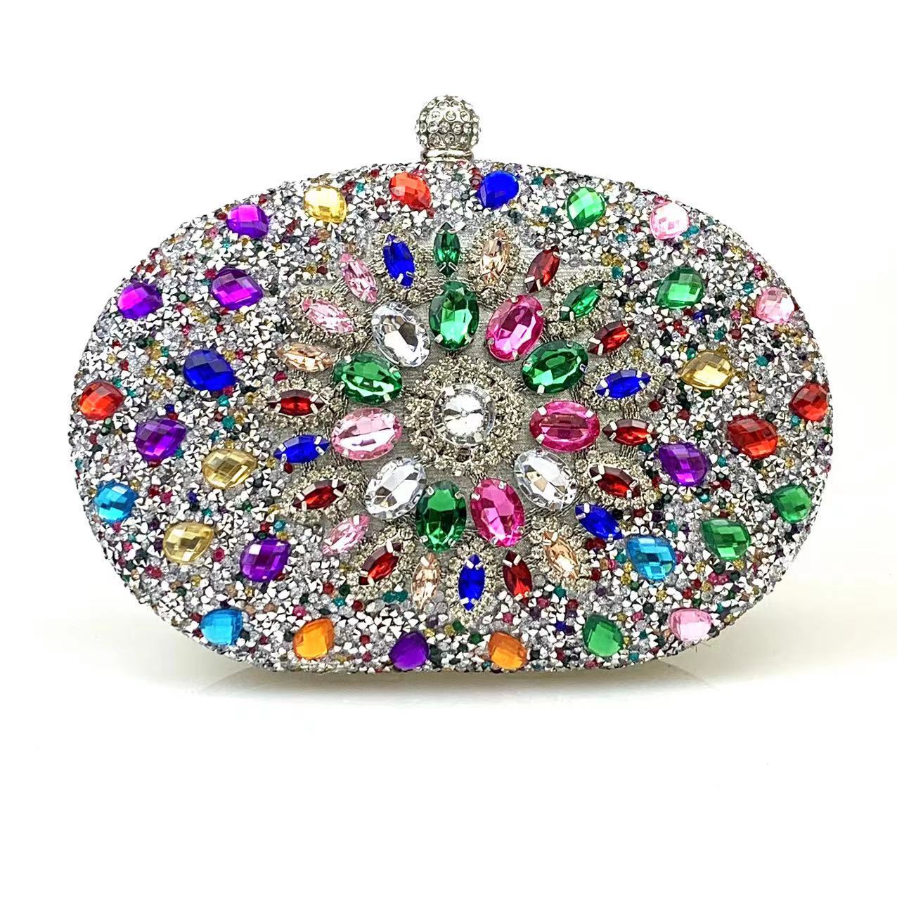 Lei Xin Sapphire Sunflower Rhinestone Evening Clutch