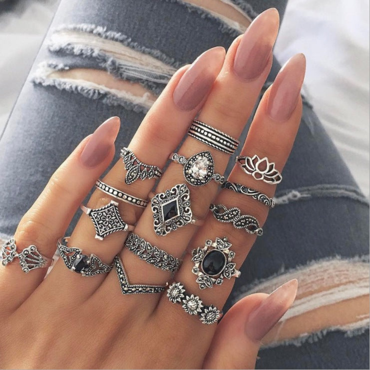 Boho Vintage Ring Set