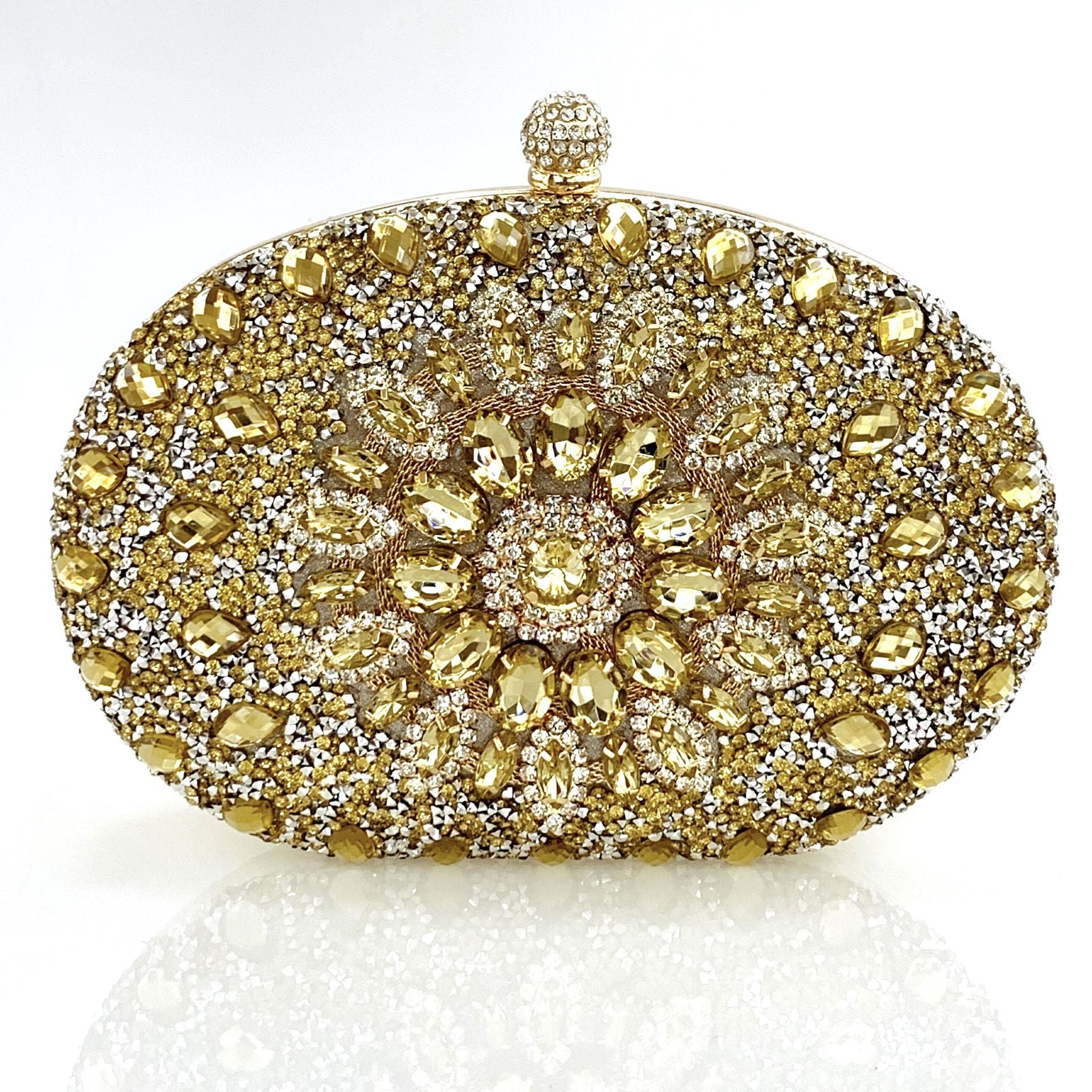 Lei Xin Sapphire Sunflower Rhinestone Evening Clutch